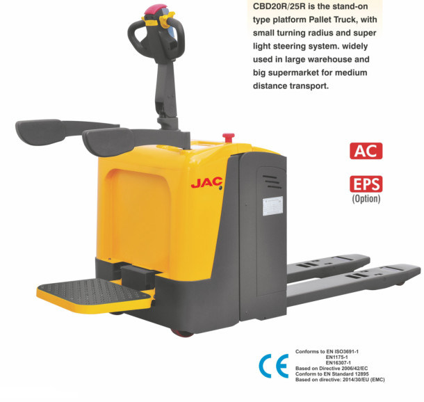 Standing Type Electric Pallet Jack With 2000KG Loading Capacity