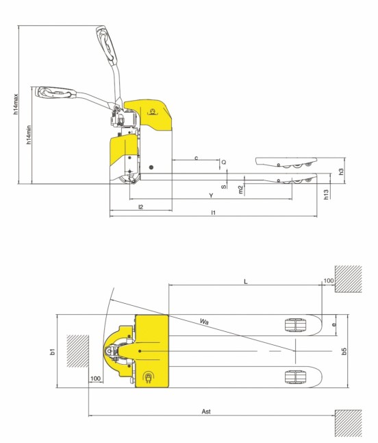 Semi Electric Pallet Truck Pallet Jet Load Capacity 1.5 Ton Stepless