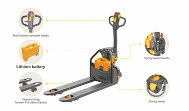 Lithuim Battery Electric Pallet Jet , Small Electric Pallet Jack ,  1.2 Ton Load Capacity , Electric Walkie Pallet Truck supplier