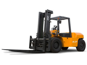 JAC 10 Ton Diesel Forklift , Large Capacity Counterbalance Forklifts , Heavy Equipment Forklift , Red Or Orange Color supplier