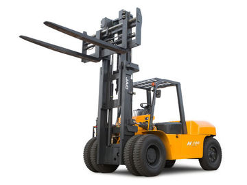 JAC 10 Ton Diesel Forklift , Large Capacity Counterbalance Forklifts , Heavy Equipment Forklift , Red Or Orange Color supplier