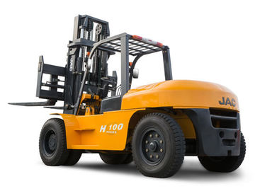 JAC 10 Ton Diesel Forklift , Large Capacity Counterbalance Forklifts , Heavy Equipment Forklift , Red Or Orange Color supplier
