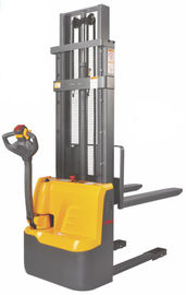 China Walking Electric Stacker Truck 1.2 Ton 1.6m - 3m Lift Height For Warehouse Power Saving 1200Kg Free Lift Stable Stacker factory