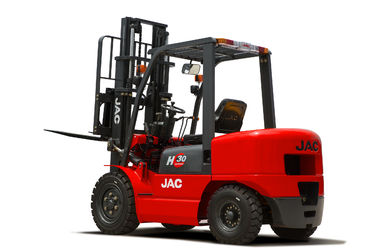 China 3 Ton JAC Diesel Forklift Truck Lift Height 3M - 6M Isuzu Engine Red Color factory